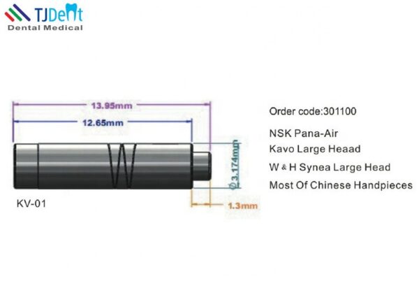Dental Handpiece Spare Parts Accessories Shaft 13.95mm Kavos Push Button Chuck Spindle - Image 3