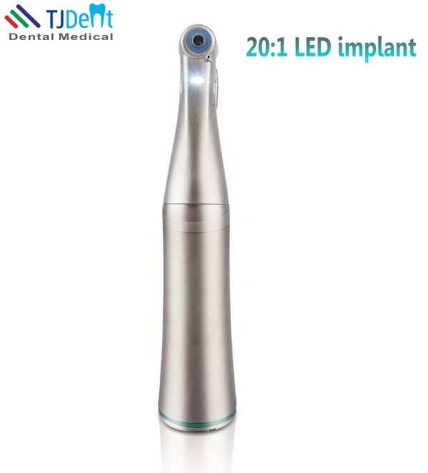 20: 1 Max Torque 98n. Cm Strong & Low Noise Low Vibration Dental Implant Surgery Contra Angle with LED